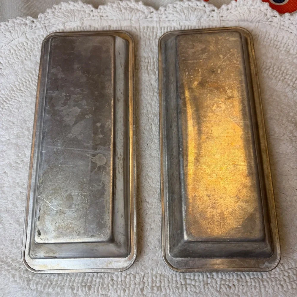 Vintage Metal Ice Cube Tray Set Quick Release Lever Retro Barware Kitchen Decor
